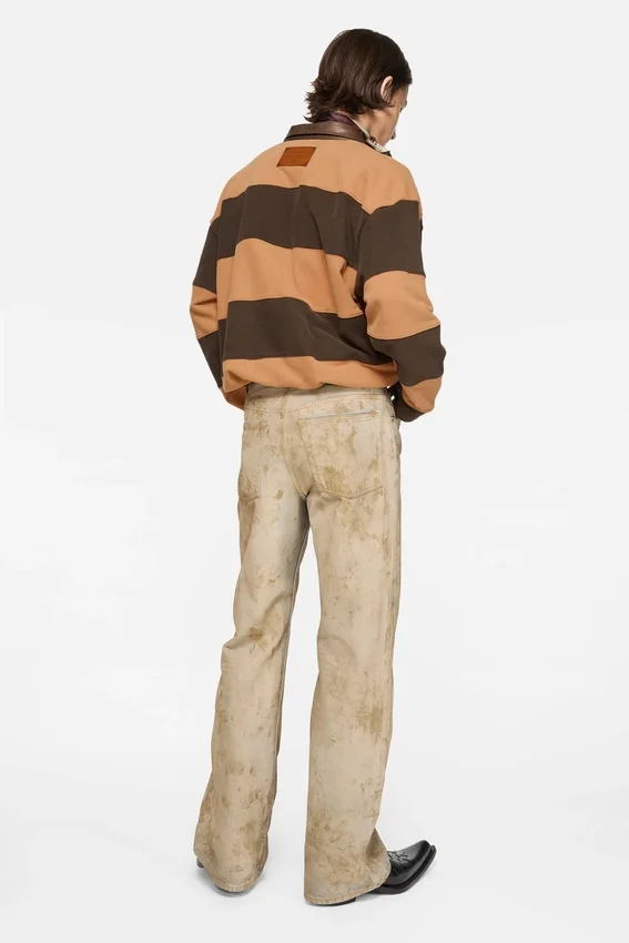 Striped polo sweater
