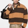 Striped polo sweater