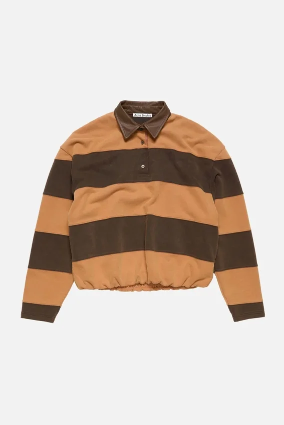 Striped polo sweater