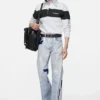 Striped polo sweatshirt