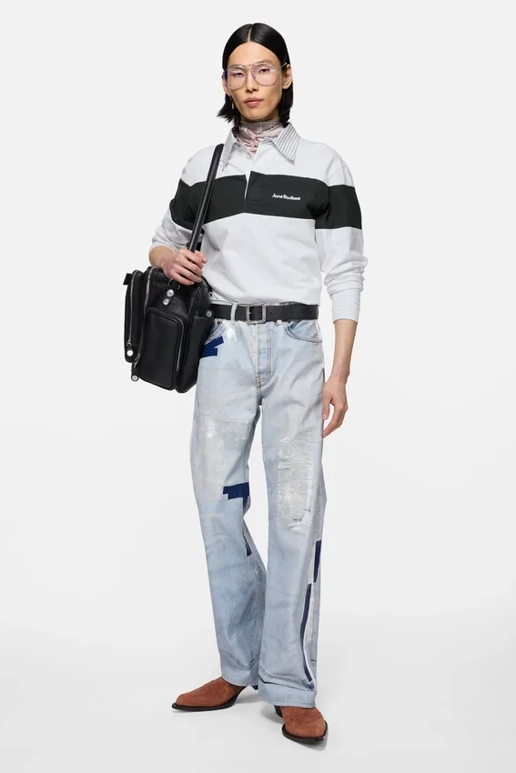 Striped polo sweatshirt