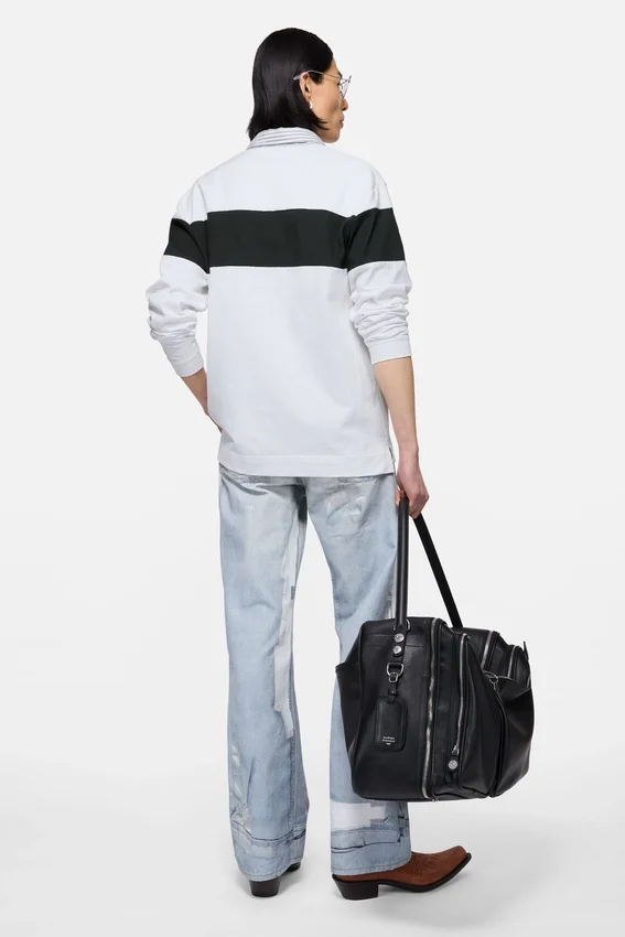 Striped polo sweatshirt