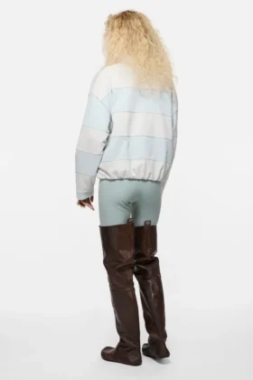 Striped polo sweatshirt
