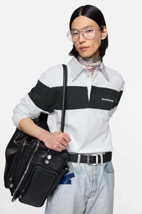 Striped polo sweatshirt