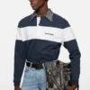 Striped polo sweatshirt
