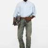 Striped poplin shirt