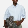 Striped poplin shirt