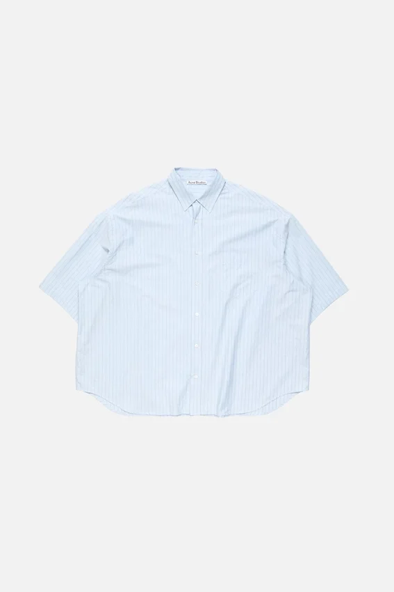 Striped poplin shirt