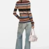 Striped wool cardigan