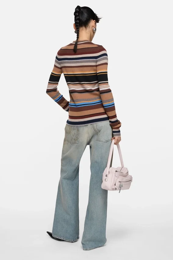 Striped wool cardigan
