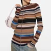 Striped wool cardigan