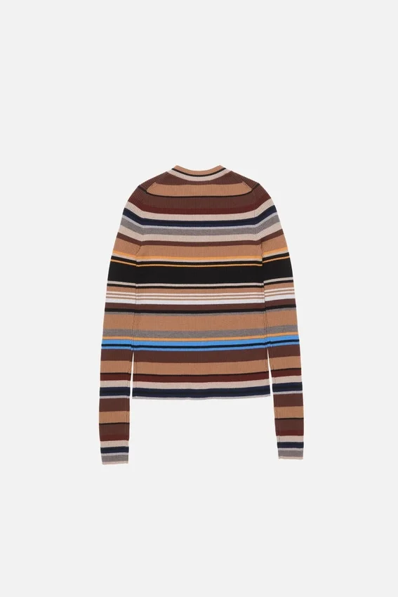 Striped wool cardigan