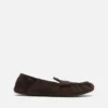 Suede saddle loafers