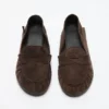 Suede saddle loafers