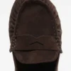 Suede saddle loafers