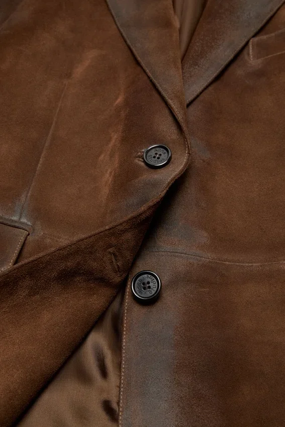 Suede suit jacket