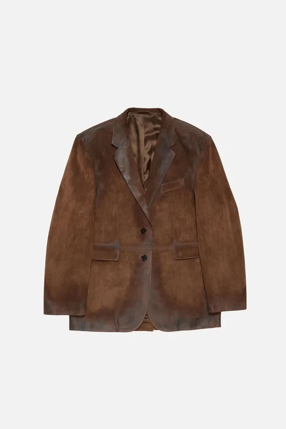 Suede suit jacket