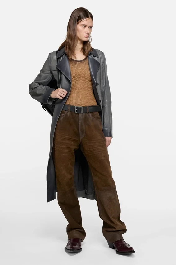 Suede trousers
