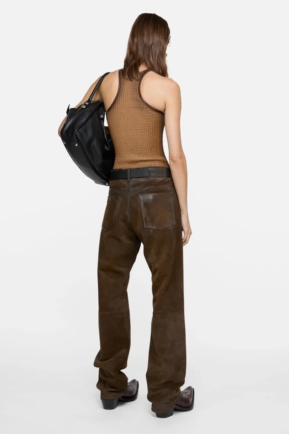 Suede trousers