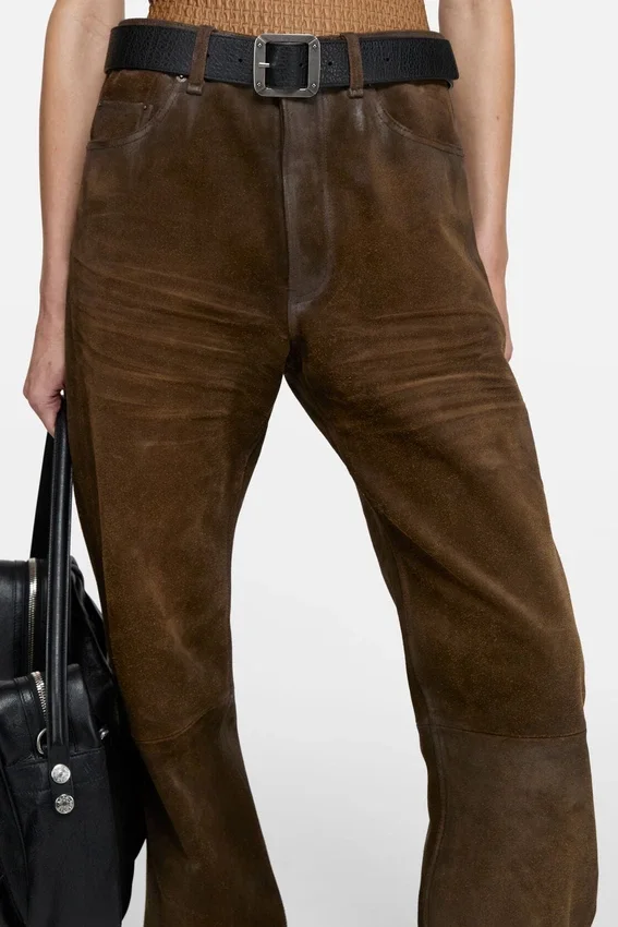 Suede trousers