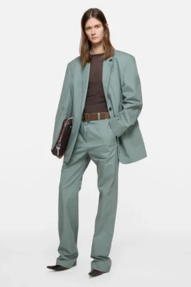 Suit jacket with scarf
