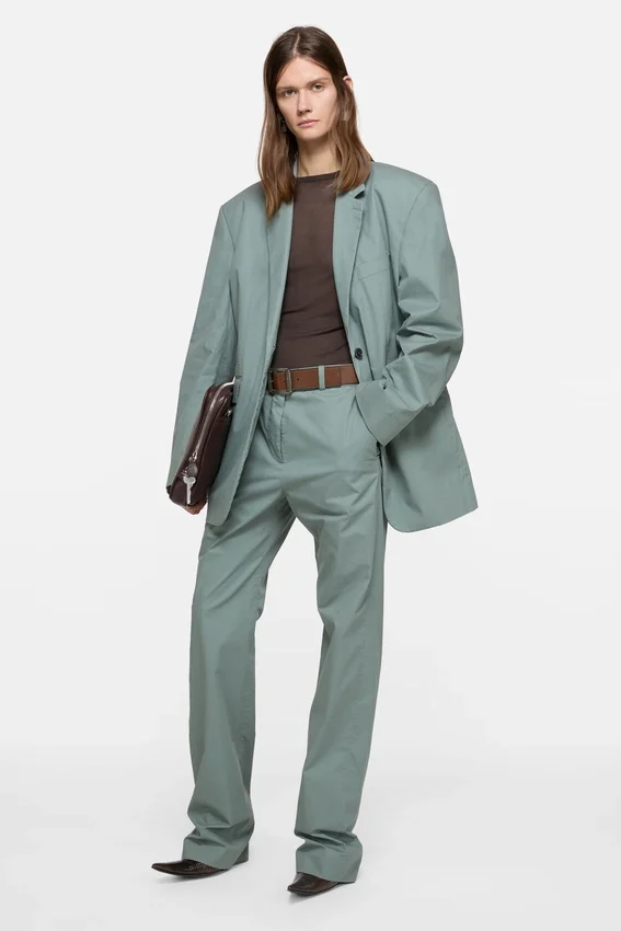 Suit jacket with scarf
