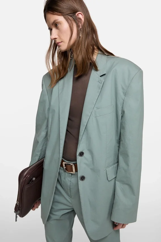 Suit jacket with scarf
