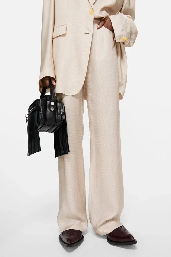 Tailored check trousers