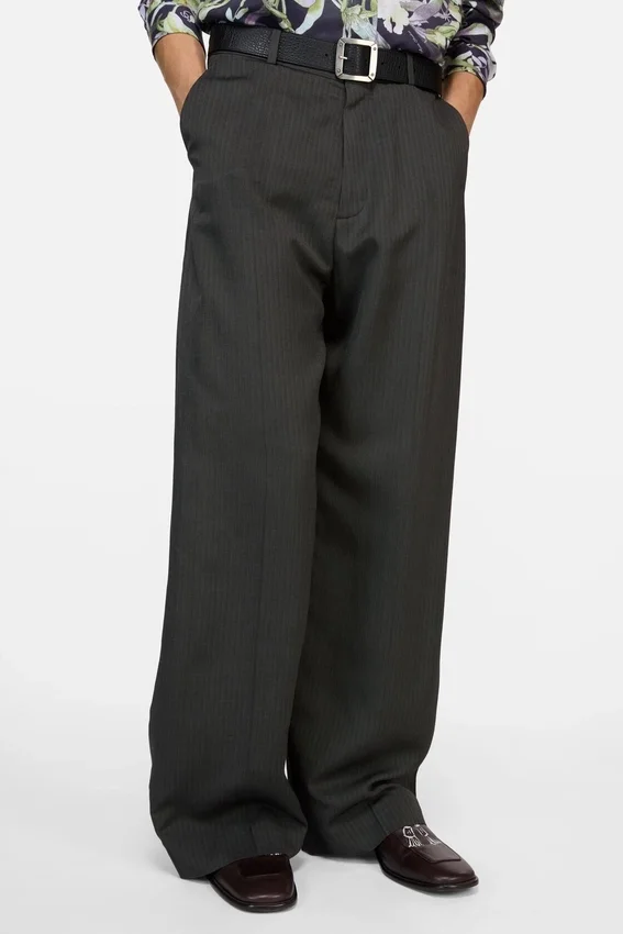 Tailored herringbone trousers