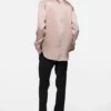 Textured satin button-up shirt