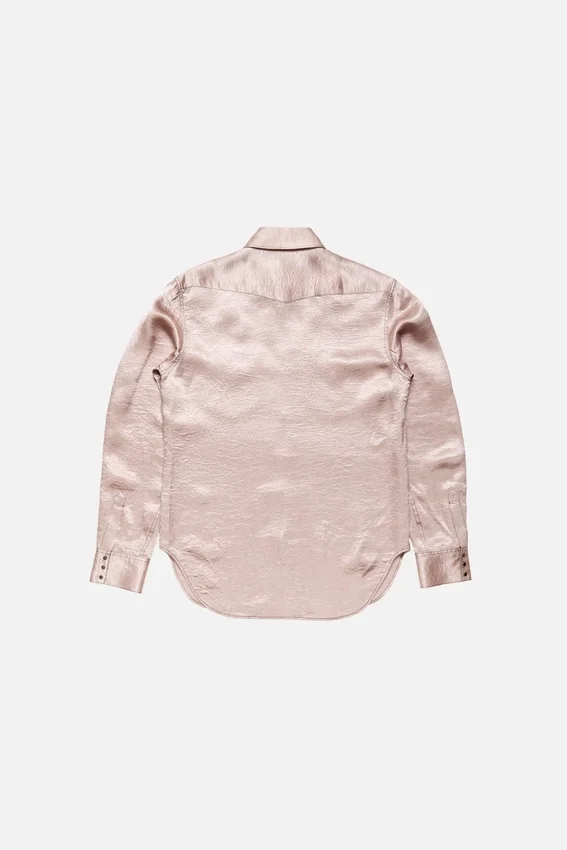 Textured satin button-up shirt