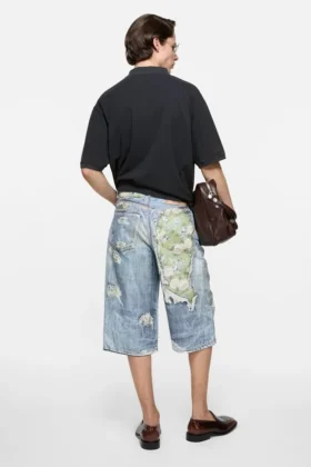 Trompe-l’œil denim shorts