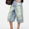 Trompe-l’œil denim shorts