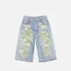 Trompe-l’œil denim shorts