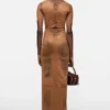 Trompe-l’œil suede dress