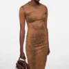 Trompe-l’œil suede dress