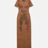 Trompe-l’œil suede dress