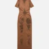 Trompe-l’œil suede dress