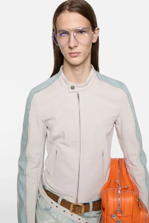 Twill biker jacket