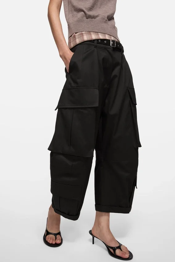 Twill cargo trousers