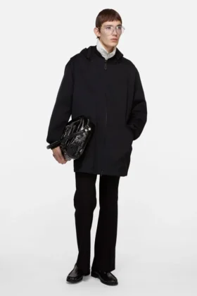 Twill jacket with hood