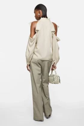 Twill trousers with belt
