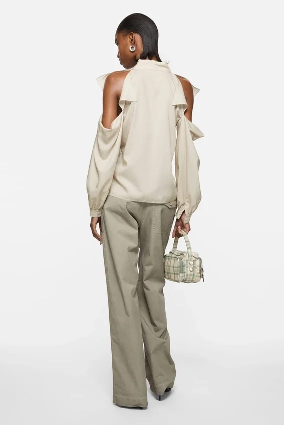 Twill trousers with belt