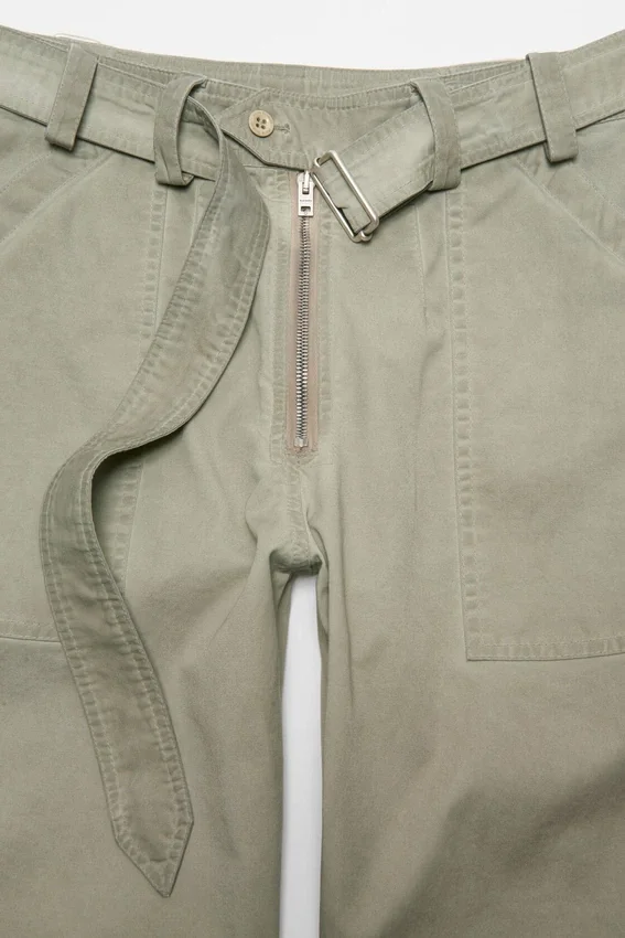 Twill trousers with belt