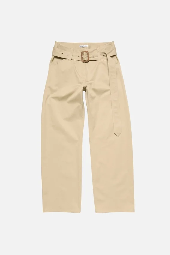 Twill trousers with belt