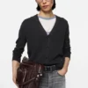 V-neck wool cardigan