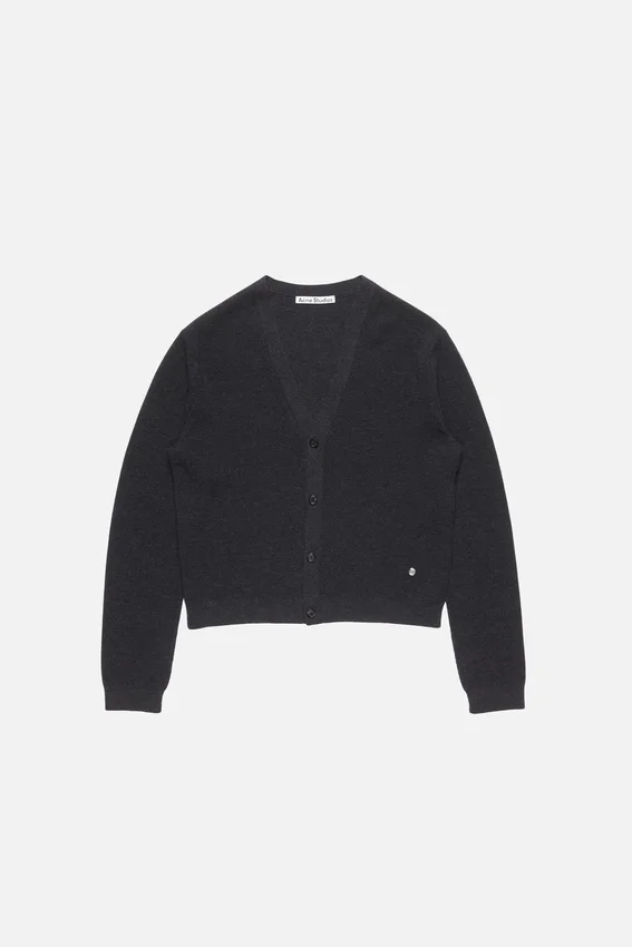 V-neck wool cardigan