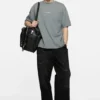Washed cotton trousers