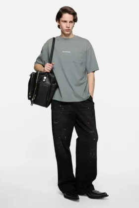 Washed cotton trousers