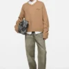 Washed cotton trousers